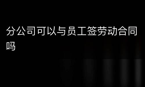 分公司可以与员工签劳动合同吗