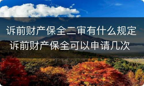 诉前财产保全二审有什么规定 诉前财产保全可以申请几次