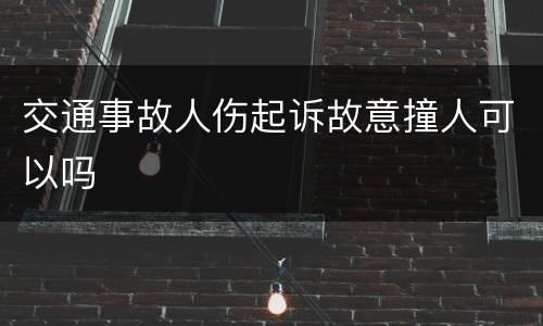 交通事故人伤起诉故意撞人可以吗