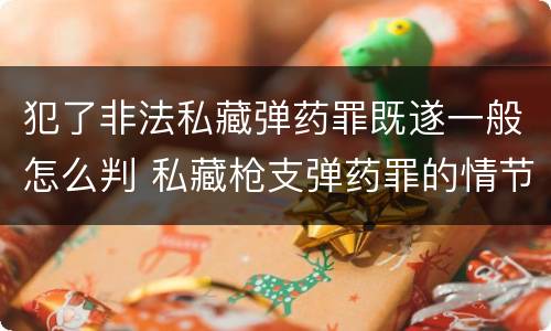 犯了非法私藏弹药罪既遂一般怎么判 私藏枪支弹药罪的情节严重