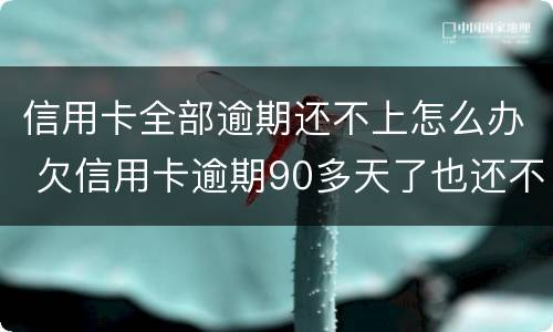 信用卡全部逾期还不上怎么办 欠信用卡逾期90多天了也还不上怎么办?