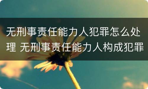 无刑事责任能力人犯罪怎么处理 无刑事责任能力人构成犯罪吗?