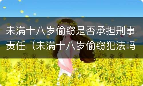 未满十八岁偷窃是否承担刑事责任（未满十八岁偷窃犯法吗）