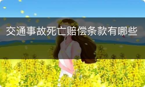 交通事故死亡赔偿条款有哪些