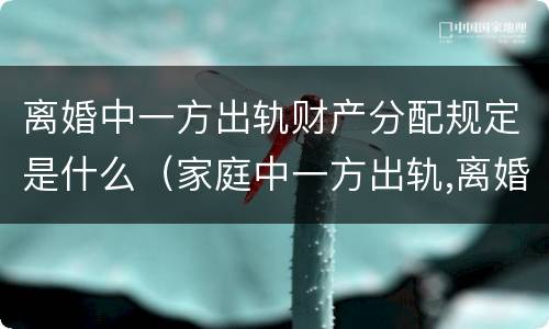 离婚中一方出轨财产分配规定是什么（家庭中一方出轨,离婚的财产怎么分）