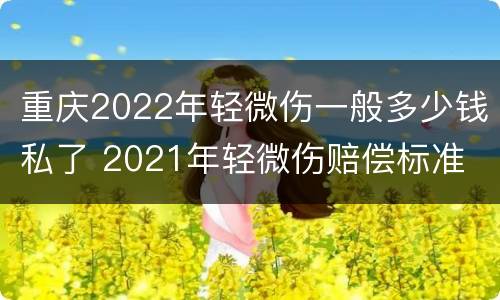重庆2022年轻微伤一般多少钱私了 2021年轻微伤赔偿标准
