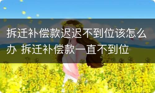 拆迁补偿款迟迟不到位该怎么办 拆迁补偿款一直不到位