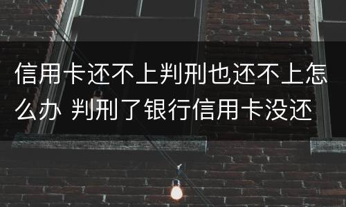 信用卡还不上判刑也还不上怎么办 判刑了银行信用卡没还
