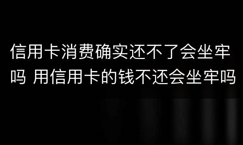 信用卡消费确实还不了会坐牢吗 用信用卡的钱不还会坐牢吗