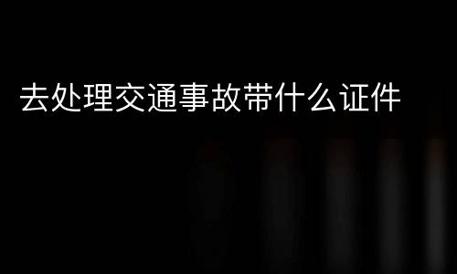 去处理交通事故带什么证件