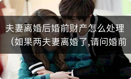 夫妻离婚后婚前财产怎么处理（如果两夫妻离婚了,请问婚前财产怎样分）