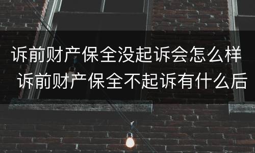 诉前财产保全没起诉会怎么样 诉前财产保全不起诉有什么后果
