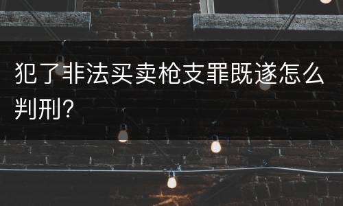 犯了非法买卖枪支罪既遂怎么判刑?
