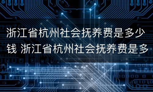 浙江省杭州社会抚养费是多少钱 浙江省杭州社会抚养费是多少钱一年