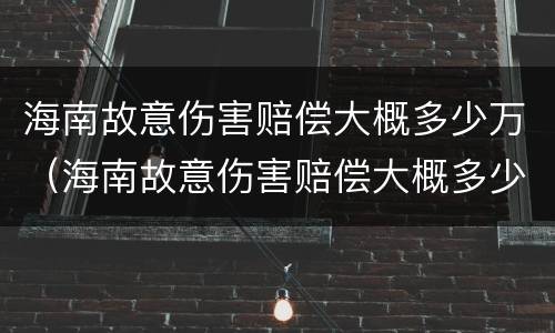 海南故意伤害赔偿大概多少万（海南故意伤害赔偿大概多少万左右）