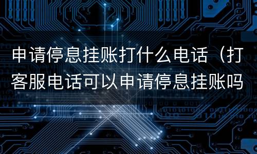 申请停息挂账打什么电话（打客服电话可以申请停息挂账吗）