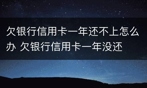 欠银行信用卡一年还不上怎么办 欠银行信用卡一年没还