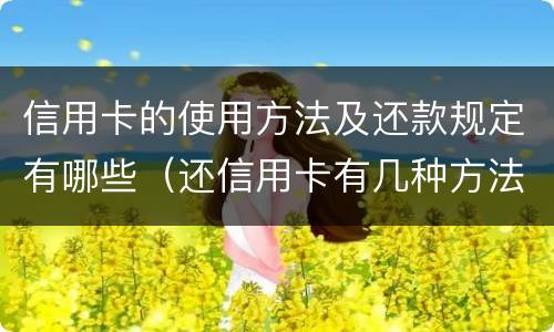 信用卡的使用方法及还款规定有哪些（还信用卡有几种方法）