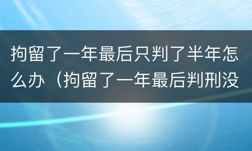 拘留了一年最后只判了半年怎么办（拘留了一年最后判刑没有一年）