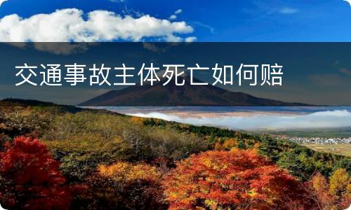 交通事故主体死亡如何赔