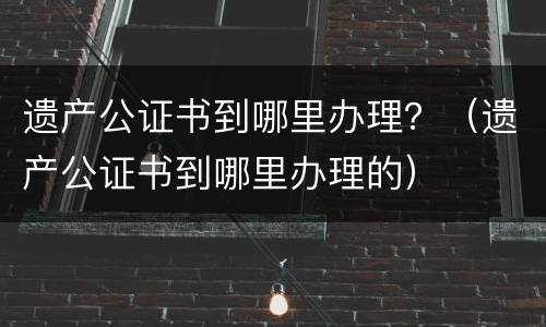 遗产公证书到哪里办理？（遗产公证书到哪里办理的）