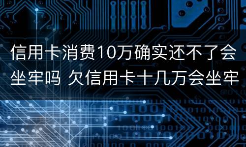 信用卡消费10万确实还不了会坐牢吗 欠信用卡十几万会坐牢吗
