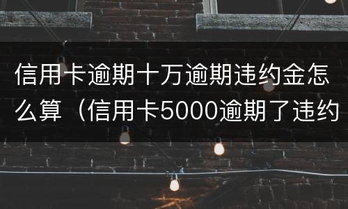信用卡逾期十万逾期违约金怎么算（信用卡5000逾期了违约咋算）