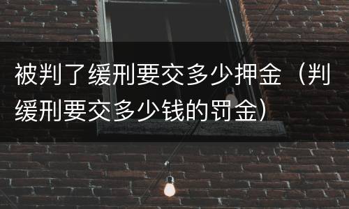 被判了缓刑要交多少押金（判缓刑要交多少钱的罚金）
