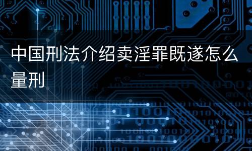 中国刑法介绍卖淫罪既遂怎么量刑