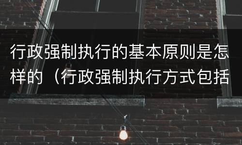 行政强制执行的基本原则是怎样的（行政强制执行方式包括什么）