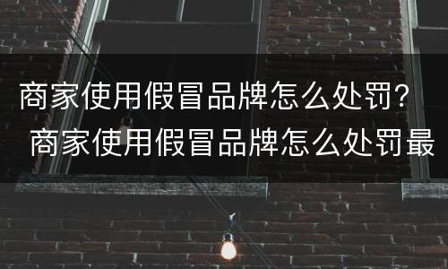 商家使用假冒品牌怎么处罚？ 商家使用假冒品牌怎么处罚最新