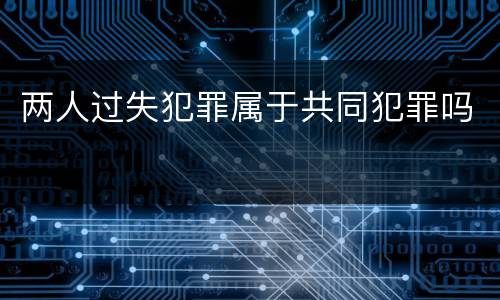两人过失犯罪属于共同犯罪吗