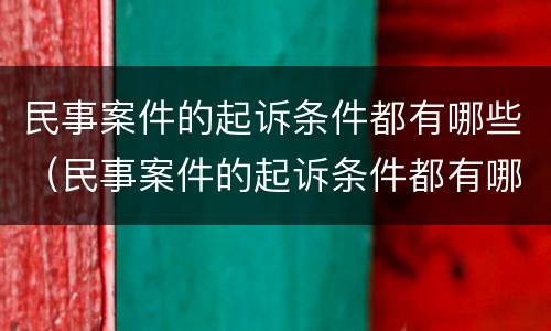 民事案件的起诉条件都有哪些（民事案件的起诉条件都有哪些呢）