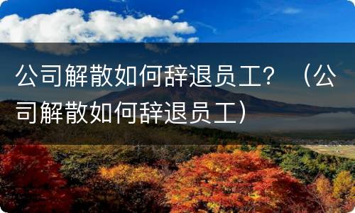 公司解散如何辞退员工？（公司解散如何辞退员工）