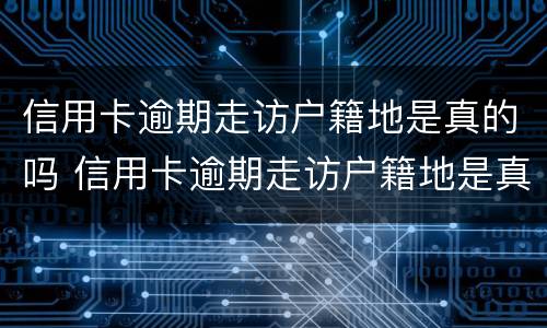 信用卡逾期走访户籍地是真的吗 信用卡逾期走访户籍地是真的吗吗