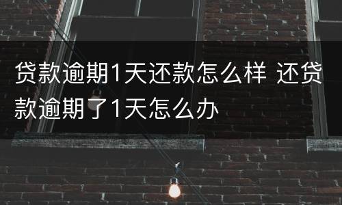 贷款逾期1天还款怎么样 还贷款逾期了1天怎么办
