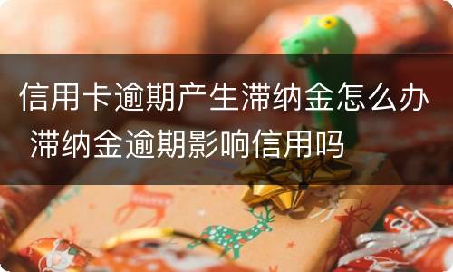 信用卡逾期产生滞纳金怎么办 滞纳金逾期影响信用吗