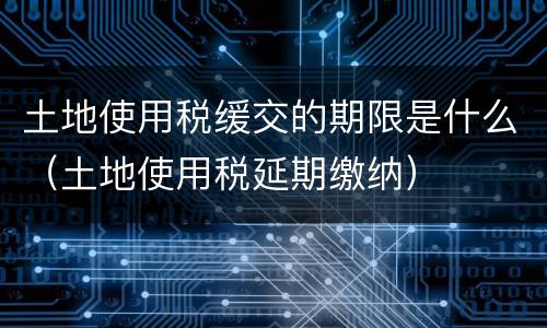 土地使用税缓交的期限是什么（土地使用税延期缴纳）