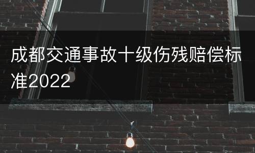 成都交通事故十级伤残赔偿标准2022