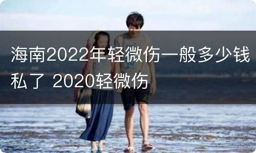 海南2022年轻微伤一般多少钱私了 2020轻微伤
