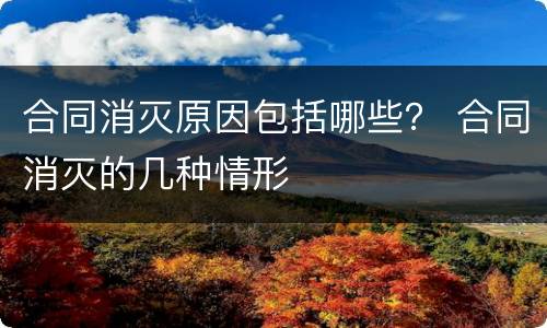 合同消灭原因包括哪些？ 合同消灭的几种情形