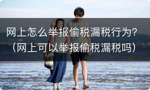 网上怎么举报偷税漏税行为？（网上可以举报偷税漏税吗）