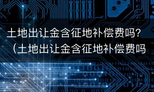 土地出让金含征地补偿费吗？（土地出让金含征地补偿费吗合法吗）