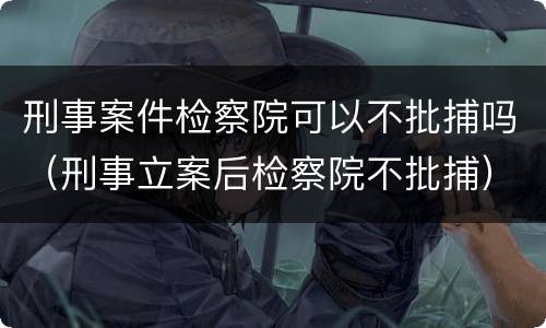 刑事案件检察院可以不批捕吗（刑事立案后检察院不批捕）