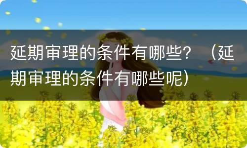延期审理的条件有哪些？（延期审理的条件有哪些呢）
