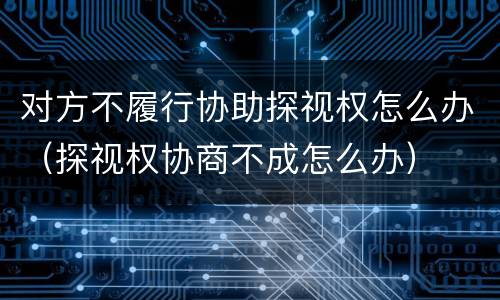 对方不履行协助探视权怎么办（探视权协商不成怎么办）