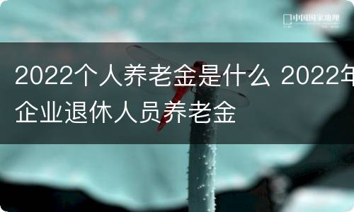 2022个人养老金是什么 2022年企业退休人员养老金