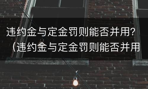 违约金与定金罚则能否并用？（违约金与定金罚则能否并用）