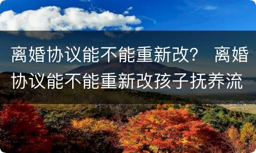 离婚协议能不能重新改？ 离婚协议能不能重新改孩子抚养流程
