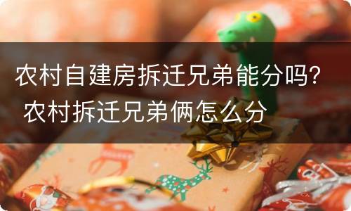 农村自建房拆迁兄弟能分吗？ 农村拆迁兄弟俩怎么分